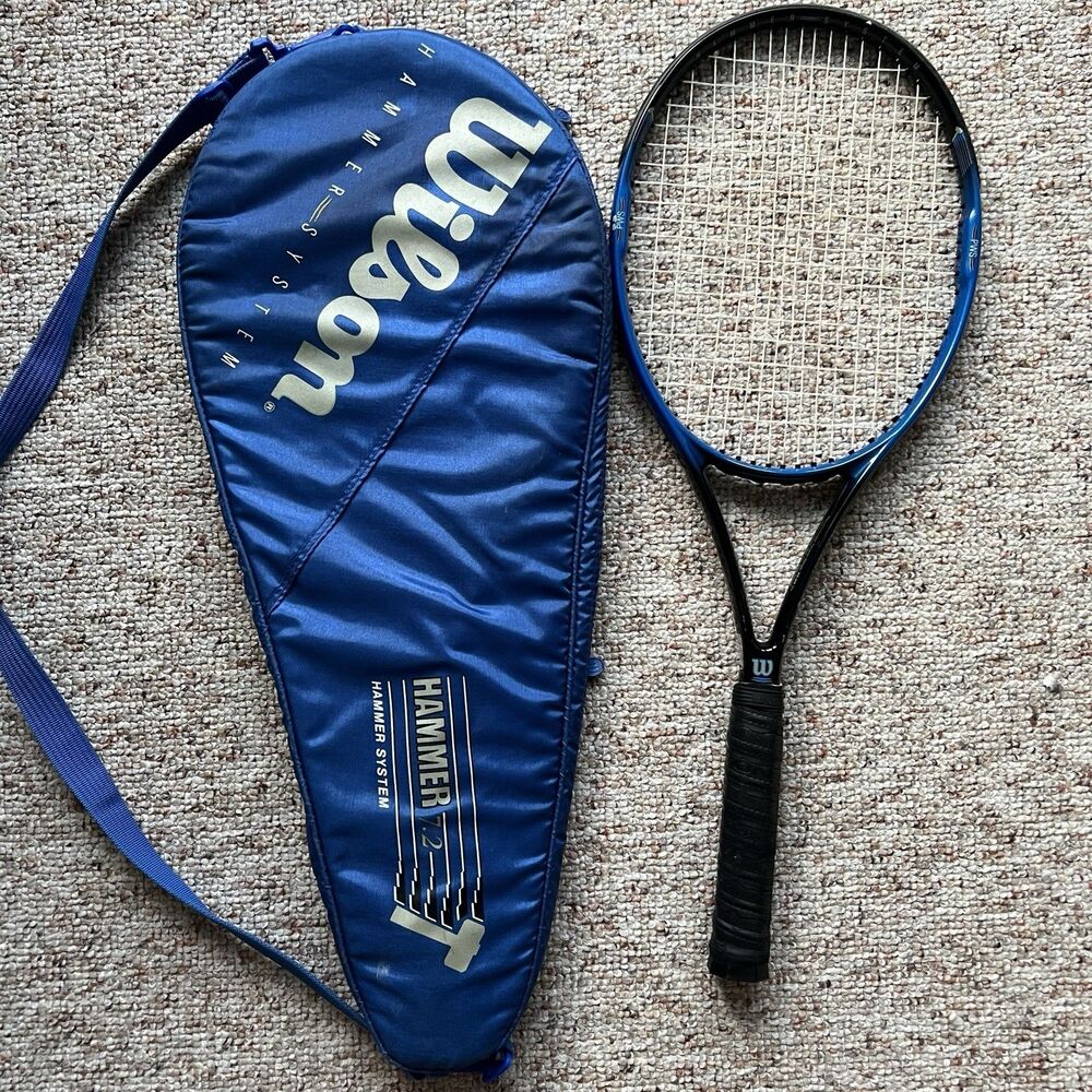 Wilson Hammer System 7.2 Tennis Racket w/ Original Carry Bag Vintage Size 4 1/2